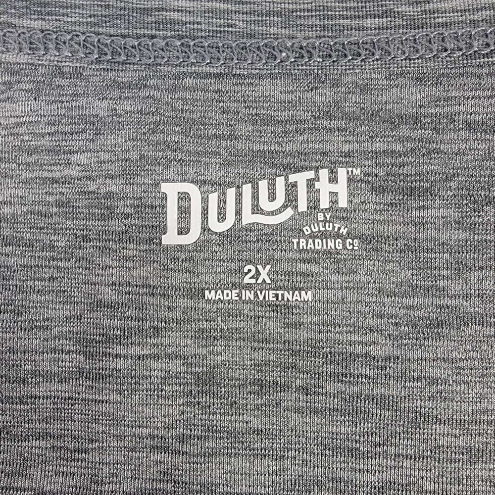 Duluth Trading Co Gray Space Dye V-Neck Pleated Back Active Top Womens 2X Gym - Picture 3 of 7